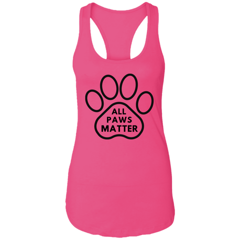 ALL PAWS MATTER WOMENS RACER TANK