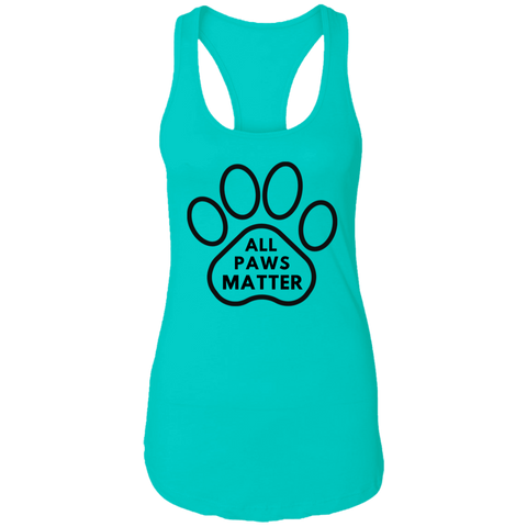 ALL PAWS MATTER WOMENS RACER TANK