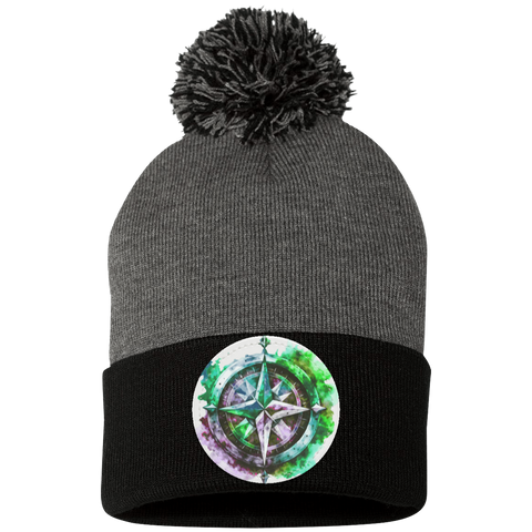 Pom Pom Knit Cap - Patch Compass